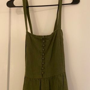 Madewell forest green cropped button detail jumpsuit, size 8